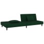 vidaXL Sofá cama de 2 plazas con dos almohadas terciopelo verde oscuro vidaXL Sofá cama de 2 plazas con dos almohadas terciopelo verde oscuro