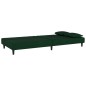 vidaXL Sofá cama de 2 plazas con dos almohadas terciopelo verde oscuro vidaXL Sofá cama de 2 plazas con dos almohadas terciopelo verde oscuro