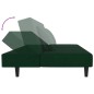 vidaXL Sofá cama de 2 plazas con dos almohadas terciopelo verde oscuro vidaXL Sofá cama de 2 plazas con dos almohadas terciopelo verde oscuro