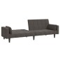 vidaXL Sofá cama de 2 plazas con dos almohadas terciopelo gris oscuro vidaXL Sofá cama de 2 plazas con dos almohadas terciopelo gris oscuro