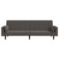 vidaXL Sofá cama de 2 plazas con dos almohadas terciopelo gris oscuro vidaXL Sofá cama de 2 plazas con dos almohadas terciopelo gris oscuro