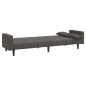 vidaXL Sofá cama de 2 plazas con dos almohadas terciopelo gris oscuro vidaXL Sofá cama de 2 plazas con dos almohadas terciopelo gris oscuro