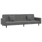 vidaXL Sofá cama de 2 plazas con dos almohadas terciopelo gris oscuro vidaXL Sofá cama de 2 plazas con dos almohadas terciopelo gris oscuro