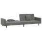 vidaXL Sofá cama de 2 plazas con dos almohadas terciopelo gris oscuro vidaXL Sofá cama de 2 plazas con dos almohadas terciopelo gris oscuro