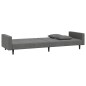 vidaXL Sofá cama de 2 plazas con dos almohadas terciopelo gris oscuro vidaXL Sofá cama de 2 plazas con dos almohadas terciopelo gris oscuro