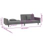 vidaXL Sofá cama de 2 plazas con dos almohadas terciopelo gris oscuro vidaXL Sofá cama de 2 plazas con dos almohadas terciopelo gris oscuro