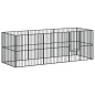 vidaXL Corralito para perros con 8 paneles acero galvanizado negro