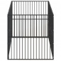 vidaXL Corralito para perros con 8 paneles acero galvanizado negro
