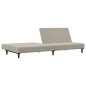 vidaXL Sofá cama de 2 plazas terciopelo gris claro vidaXL Sofá cama de 2 plazas terciopelo gris claro