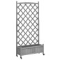 vidaXL Jardinera con enrejado y ruedas madera maciza de abeto gris vidaXL Jardinera con enrejado y ruedas madera maciza de abeto gris