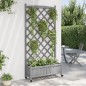 vidaXL Jardinera con enrejado y ruedas madera maciza de abeto gris vidaXL Jardinera con enrejado y ruedas madera maciza de abeto gris