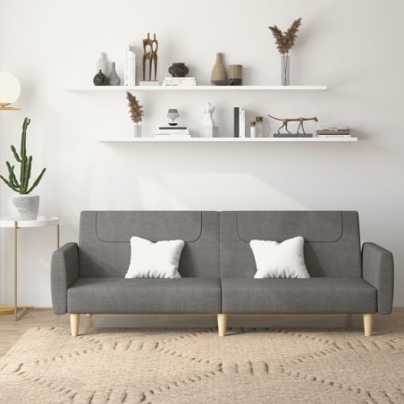 vidaXL Sofá cama de 2 plazas tela gris oscuro