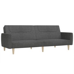 vidaXL Sofá cama de 2 plazas tela gris oscuro