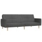vidaXL Sofá cama de 2 plazas tela gris oscuro vidaXL Sofá cama de 2 plazas tela gris oscuro