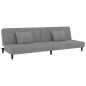 vidaXL Sofá cama de 2 plazas con dos almohadas terciopelo gris claro vidaXL Sofá cama de 2 plazas con dos almohadas terciopelo gris claro