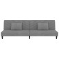 vidaXL Sofá cama de 2 plazas con dos almohadas terciopelo gris claro vidaXL Sofá cama de 2 plazas con dos almohadas terciopelo gris claro