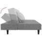 vidaXL Sofá cama de 2 plazas con dos almohadas terciopelo gris claro vidaXL Sofá cama de 2 plazas con dos almohadas terciopelo gris claro