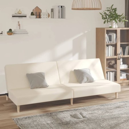 vidaXL Sofá cama de 2 plazas tela color crema
