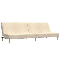 vidaXL Sofá cama de 2 plazas tela color crema