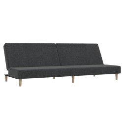 vidaXL Sofá cama de 2 plazas tela gris oscuro