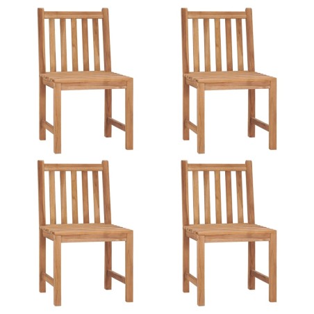 vidaXL Sillas de jardín 4 unidades madera maciza de teca