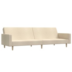 vidaXL Sofá cama de 2 plazas tela color crema