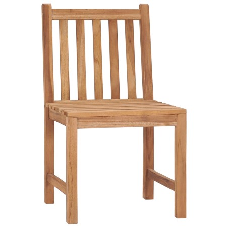vidaXL Sillas de jardín 4 unidades madera maciza de teca