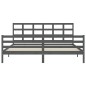 vidaXL Estructura de cama con cabecero madera maciza gris 200x200 cm vidaXL Estructura de cama con cabecero madera maciza gris 200x200 cm