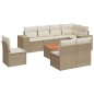 vidaXL Set de sofás de jardín 9 pzas con cojines ratán sintético beige vidaXL Set de sofás de jardín 9 pzas con cojines ratán sintético beige