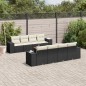 vidaXL Set de sofás de jardín 8 piezas y cojines ratán sintético negro vidaXL Set de sofás de jardín 8 piezas y cojines ratán sintético negro