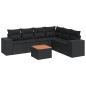 vidaXL Set de comedor de jardín 7 pzas y cojines ratán sintético negro vidaXL Set de comedor de jardín 7 pzas y cojines ratán sintético negro