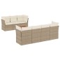 vidaXL Juego de sofás de jardín con cojines beige 8 pzas ratán PE vidaXL Juego de sofás de jardín con cojines beige 8 pzas ratán PE