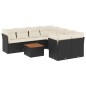 vidaXL Set de sofás de jardín 8 piezas y cojines ratán sintético negro vidaXL Set de sofás de jardín 8 piezas y cojines ratán sintético negro