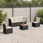 vidaXL Set de sofás de jardín 6 piezas y cojines ratán sintético negro vidaXL Set de sofás de jardín 6 piezas y cojines ratán sintético negro