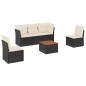 vidaXL Set de sofás de jardín 6 piezas y cojines ratán sintético negro vidaXL Set de sofás de jardín 6 piezas y cojines ratán sintético negro
