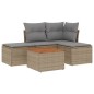 vidaXL Juego de sofás jardín con cojines 5 pzas ratán sintético beige vidaXL Juego de sofás jardín con cojines 5 pzas ratán sintético beige