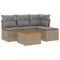 vidaXL Juego de sofás jardín con cojines 5 pzas ratán sintético beige vidaXL Juego de sofás jardín con cojines 5 pzas ratán sintético beige