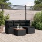 vidaXL Set de muebles de jardín 5 pzas y cojines ratán sintético negro vidaXL Set de muebles de jardín 5 pzas y cojines ratán sintético negro