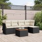 vidaXL Set de sofás de jardín 6 piezas y cojines ratán sintético negro vidaXL Set de sofás de jardín 6 piezas y cojines ratán sintético negro