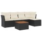 vidaXL Set de sofás de jardín 6 piezas y cojines ratán sintético negro vidaXL Set de sofás de jardín 6 piezas y cojines ratán sintético negro