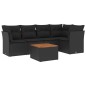 vidaXL Set de sofás de jardín 6 piezas y cojines ratán sintético negro vidaXL Set de sofás de jardín 6 piezas y cojines ratán sintético negro