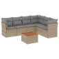 vidaXL Set sofás de jardín 7 piezas y cojines ratán sintético beige vidaXL Set sofás de jardín 7 piezas y cojines ratán sintético beige