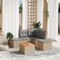 vidaXL Juego de sofás jardín con cojines 6 pzas ratán sintético beige vidaXL Juego de sofás jardín con cojines 6 pzas ratán sintético beige