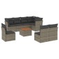 vidaXL Set de muebles de jardín 9 pzas y cojines ratán sintético gris vidaXL Set de muebles de jardín 9 pzas y cojines ratán sintético gris