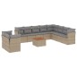 vidaXL Set de sofás de jardín 11pzas con cojines ratán sintético beige vidaXL Set de sofás de jardín 11pzas con cojines ratán sintético beige
