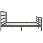 vidaXL Estructura de cama con cabecero madera maciza gris 200x200 cm vidaXL Estructura de cama con cabecero madera maciza gris 200x200 cm