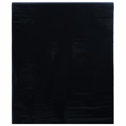 vidaXL Lámina de ventana esmerilada estática PVC negro 45x2000 cm