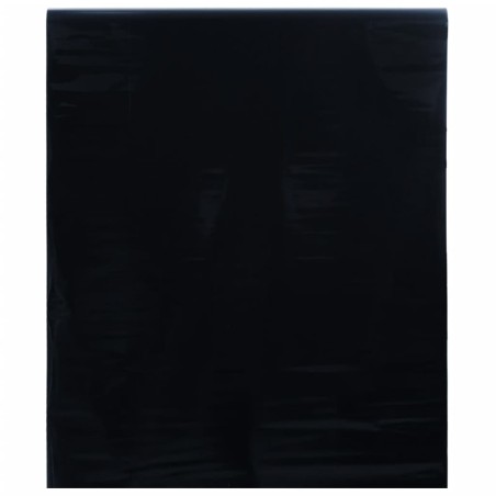 vidaXL Lámina de ventana esmerilada estática PVC negro 45x2000 cm