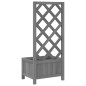 vidaXL Jardinera enrejada madera maciza de abeto gris vidaXL Jardinera enrejada madera maciza de abeto gris