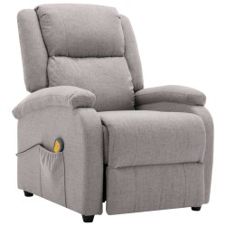 vidaXL Sillón de masaje tela gris claro